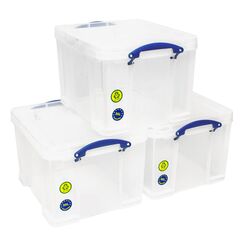 Really Useful Aufbewahrungsboxen 3er-Pack 35 l farblos