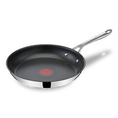 Tefal Jamie Oliver Cook's Direct On Bratpfanne 28 cm, Edelstahlpfanne Induktion, Titanium-Antihaftbeschichtung, Thermo-Signal, backofenfest, Edelstahl, genieteter Griff, E3040644