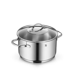 WMF Provence Plus Kochtopf groß 20cm, Glasdeckel, Fleischtopf Induktion 3,3l, Cromargan Edelstahl poliert, unbeschichtet, backofengeeignet