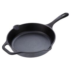 VICTORIA Bratpfanne Gusseisenpfanne Eingebrannte, Induction 25cm Geeignet für Feuer, Grill, Backofen, Ceranfeld, Gas, Cast Iron Skillet Cured, Toxic Free Non-Stick Kochgeschirr ohne PTFE oder PFOA