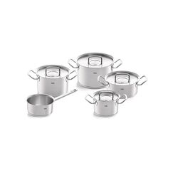Fissler Original-Profi Collection/Edelstahl-Kochtopfset, 5-teilig, Töpfe mit Metall-Deckel (3 Kochtöpfe,1 Bratentopf 1 Stielkasserolle-deckellos) - Induktion