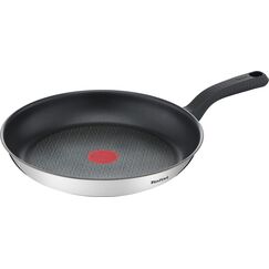 Tefal Comfort Max 26 cm Bratpfanne, Premium Edelstahl, Thermo-Spot Temperaturanzeige, Antihaftbeschichtung, Induktion G7260544, Schwarz, Silber