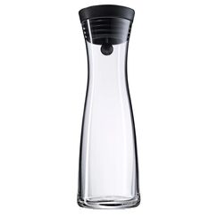WMF Basic Wasserkaraffe aus Glas, 1 Liter, Glaskaraffe mit Deckel, Silikondeckel, CloseUp-Verschluss