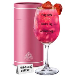 CROWNLY CRYSTAL® Lustiges Weinglas mit Spruch Frag Nicht, Harter Tag, Schöner Tag! Personalisierte Geschenke Frauen Geburtstagsgeschenk Ideen