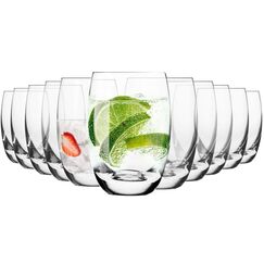 Krosno Wasserglas Highball Saft, 360 ml, Elite-Kollektion, perfekt für Zuhause, Restaurants, Partys, spülmaschinenfest, 12 Stück