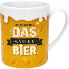 GRUSS & CO XL-Tasse Motiv Bier | lustiger Spruch, Porzellan, Jumbotasse 60 cl, gelb | Männergeschenk, Partygeschenk | 48813
