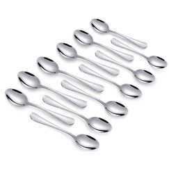 Q&A Demitasse Espresso Löffel, 10,4cm Edelstahl Mini Kaffee Löffeln, 12 Stück (Silver)