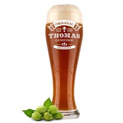 polar-effekt Weizenbierglas 0,5l mit Gravur personalisierte Weizenglas Geschenk-Idee Bierglas Weißbierglas - Mann Geschenke Männer - ideal als Vatertagsgeschenk - für Papa