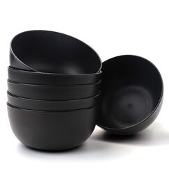 Bugucat Müslischalen, 6 Stück, 1400 ml, Suppenschüsseln, große Kapazität, Kunststoff-Salatschüsseln, Frühstücksschalen für Suppe, Getreide, Ramen, Salat, unzerbrechliche Nudelschalen, Dessertschalen