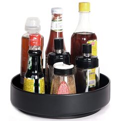XNTONG - Drehbares gewürzregal, Drehteller Organizer, Für Küche, Bad, Arbeitsplatte, Abstellraum, Kühlschränken, Büro usw, 25,8 cm Drehbares tablett aus Stahl