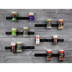 Kamoro HOME & KITCHEN Gewürzregal ohne Bohren Clips - Gewürz Organizer zum Kleben - 6 Streifen für 30 Gewürze (Schwarz)