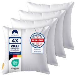 Gentle North Kopfkissen (50x50 cm groß) - 4er Set Kissen für Bett und als Dekokissen - Mit Reißverschluss für Füllung - Sofakissen - Zierkissen für Couch und Sofa - Ökotex - Waschbar bis 60° - Weiß