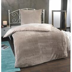 MALIKA Winter Plüsch Wendebettwäsche Nicky-Teddy 'Cashmere Touch' 135-155 - 200x200 Coral Fleece, Farbe:BEIGE-Taupe, Größe:135 x 200 cm