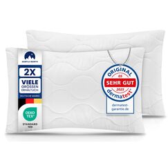 Gentle North Kopfkissen (30x50 cm groß) - 2er Set Kissen für Bett und als Dekokissen - Mit Reißverschluss für Füllung - Sofakissen - Zierkissen für Couch und Sofa - Ökotex - Waschbar bis 60° - Weiß