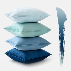 MIULEE Kissenbezug 40x40 cm blau 4er Set Samt Kissenbezüge Kissenhülle Dekokissenbezug dekokissen deko für Sofa Schlafzimmer Wohnzimmer Balkon Kinder flauschig Farbverlauf sofakissen