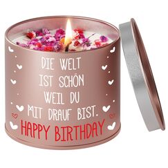 PRSTENLY Geburtstagsgeschenk für Frauen, Kerze aus Metall Geschenke zur Geburt für Frau Freundin Mama Schwester Tochter, Beste Freundin Geburtstag Geschenk