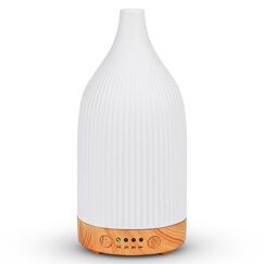 Dreamhigh® Aroma Diffuser Keramik 100ML, Weißer Ultraschall Aroma Diffuser Für ätherische Öle mit 7-farbigem LED-Licht, Luftbefeuchter Elektrisch Duftlampe, Timer, Abschaltautomatik