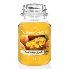 Yankee Candle Duftkerze im Glas (groß) | Mango Peach Salsa | Brenndauer bis zu 150 Stunden | Perfekte Geschenke für Frauen
