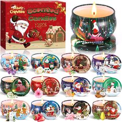 ZHHGOO Duftkerze Set,Christmas Scented Candle Set,Natürliches Sojawachs Kerzen Set,Aromatherapie Kerzen Weihnachtskerzen-Set Aroma Kerzen für Stressabbau,Weihnachten,Geburtstag (12 Stück)