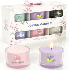 Duftkerzen Geschenke für Frauen | Duftkerzen Geschenkset for Anxiety | 6 Duftkerzen im Glas | Entspannungsgeschenke für Frauen (Elegantes Geschenk)