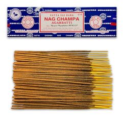 Satya Nag Champa Räucherstäbchen – 1 Packung mit 100 g (70–80 Stäbchen) – Aromatherapie – Meditation – Yoga – Packaging Eco-Friendly