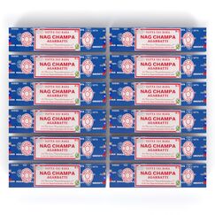 Satya Nag Champa Räucherstäbchen Räucherwerk Agarbatti Incense Sticks Handgerollt in Indien (12 Packungen je 15 Gramm)