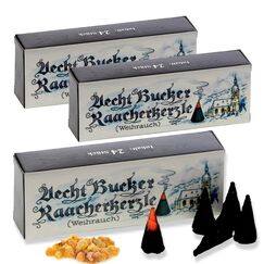 Bockauer Räucherkerzen Erzgebirgische Aecht Bucker Raacherkerzle - Echt, Räucherduft:3 Packs Weihrauch