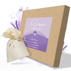 Lalavanda - 12 Lavendelsäckchen aus Baumwolle, 120g Lavendelblüten, Effektiver Mottenschutz für Kleiderschränke mit lang anhaltender Frische und Staubschutz