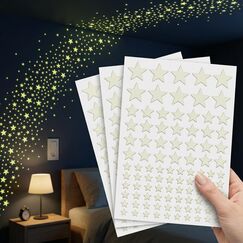 Homery Leuchtsterne Kinderzimmer [400 Stück] Leuchtsterne selbstklebend für Wand und Decke, leuchtende Sterne für Kinderzimmer, Sternenhimmel Aufkleber, Leuchtsticker, fluoreszierende Sterne