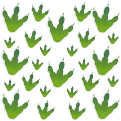 80 Stück Dinosaurier-Fußabdruck-Aufkleber, Dinosaurier-Fußabdruck, PVC, kreative Wandaufkleber, Dekoration für Fensterkunst, für Hausparty, 3 Größen (grün)