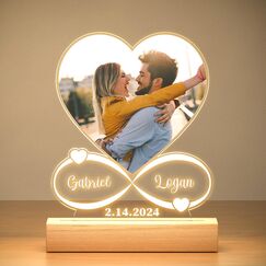 KoxSmar Personalisierte Geschenke für Frauen und Männer, Personalisierte Bilderrahmen mit Foto, Personalisierte Acryl Plakette mit Nachtlicht, Personalisierte Weihnachtsgeschenke für Frauen