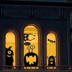 CCINEE 10 x Riesen-Fensteraufkleber für Halloween, niedliches Wackelmonster, Fenster-Aufkleber für Halloween-Dekoration.