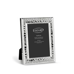 EDZARD Bilderrahmen Gubbio für Foto 13 x 18 cm, edel versilbert, anlaufgeschützt, mit Samtrücken, mit 2 Aufhängern, Fotorahmen zum Stellen oder Hängen