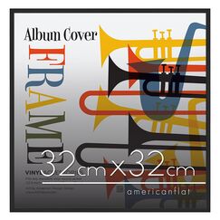 Americanflat 32x32 Schallplatten Rahmen Wand - Vinyl Rahmen mit Poliertem Plexi-Scheibe und Schlankem Minimalistischem Design - zur Wandmontage - Inklusive Aufhängevorrichtung