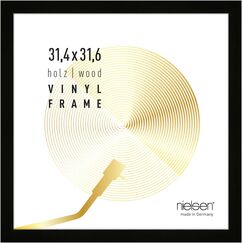 nielsen Schallplatten Rahmen, 31,4 x 31,6 cm, Holz, Schwarz, Vinyl Rahmen zum Aufhängen im Hoch- & Querformat, bruchsicheres Kunstglas, Vinyl Holz