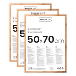 POSTER ART Bilderrahmen Set 3 Stück 50x70 cm Wotan Eiche San Diego | Zum Aufhängen aus MDF und Acrylglas | Wand Bilderrahmen Moderner Fotorahmen | Posterrahmen 50x70 cm