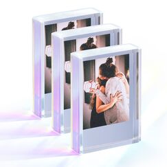 Mini Bilderrahmen für Fujifilm Instax Mini Polaroid Film,Acryl Fotorahmen Klein für 5,4 x 8,6cm Foto,Polaroid Rahmen Sofortbild Halter,Geschenk zum Valentinstag oder Geburtstag Jahrestag 3 Stück