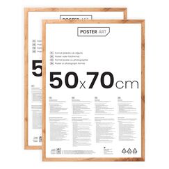 POSTER ART Bilderrahmen Set 2 Stück 50x70 cm Wotan Eiche San Diego | Zum Aufhängen aus MDF und Acrylglas | Wand Bilderrahmen Moderner Fotorahmen | Posterrahmen 50x70 cm