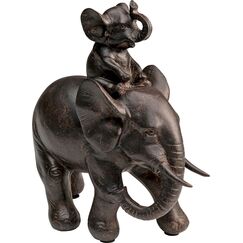 Kare Design Deko Figur Dumbo Uno, Braun, 19x18x9 cm, Deko Objekt, Wohnaccessoire, Dekoration, Elefanten Motiv, Wohnzimmer
