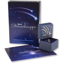 4youDesign | Echte Sternschnuppe mit Zertifikat - Geschenkset mit Stern, Anschreiben & Box für Geburtstag, Hochzeit, Jahrestag - Stern mit 1g Meteorit verschenken - Sterntaufe als Glücksbringer