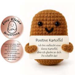 Tixlux Pocket Hug Positive Kartoffel, Kreative Strickwolle Kartoffel Puppe und Kleine Umarmung Glücksbringer (Roségold), Mutmacher Geschenk, Gute Besserung, Einschulung Geschenk