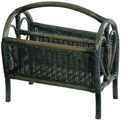 korb.outlet Zeitungsständer/Magazinsammler aus Rattan in der Farbe Petrol