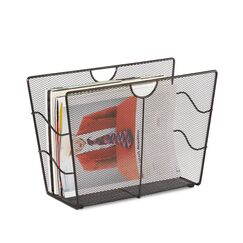 Relaxdays Zeitungsständer Mesh, Zeitschriftensammler Metall, Zeitungshalter stehend, HxBxT: 27 x 39 x 17 cm, schwarz