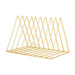 Garosa Eisen Dreieck Bücherregal - Premium Desktop Organizer, Lagerregal, Zeitschriftenhalter für Büro oder Dekoration (Gold)