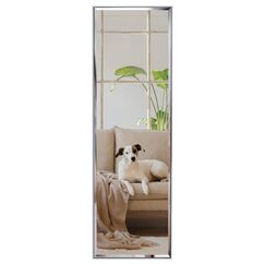 HORLIMER Wandspiegel 122x35 cm, Großer Spiegel mit Weiß Rahmen, Ganzkörperspiegel für Wohnzimmer Badezimmer Flur und Ankleideraum,Ankleidespiegel