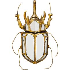 Kare Design Wandobjekt Beetle Mirror, Gold, 37x25x6 cm, Wandschmuck, Wohnaccessoire, Käfer Motiv, Verspiegelt, Wohnzimmer