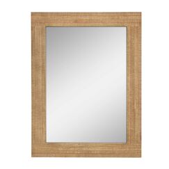Stonebriar Rustic 24" x 18" Rectangle Natural Wood Frame Hanging Wall Mirror