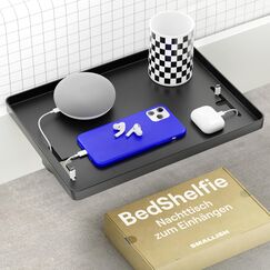 BedShelfie Nachttisch Zum Einhängen Bettablage für Schlafsaal, Etagenbett und Obere Etagenbett, Essentials, Nachttischablage, zum Anklippen, schwebender Schreibtischablage, Nachttisch-Aufbewahrung