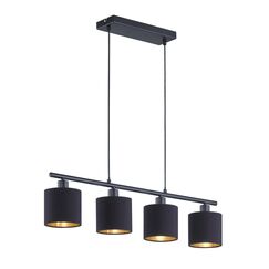 Reality Leuchten Tommy R30334079 Pendelleuchte, Metall Schwarz Matt, Stoffschirm, Schwarz