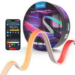 Govee COB Strip Light Pro 3m, Smart LED Streifen RGBIC mit Warmweiß, 3780 LEDs Leiste 1350lm Kompatibel mit Alexa, Google Assistant und Matter, Schneidbar Lichterkette mit Musik Sync für Schlafzimmer